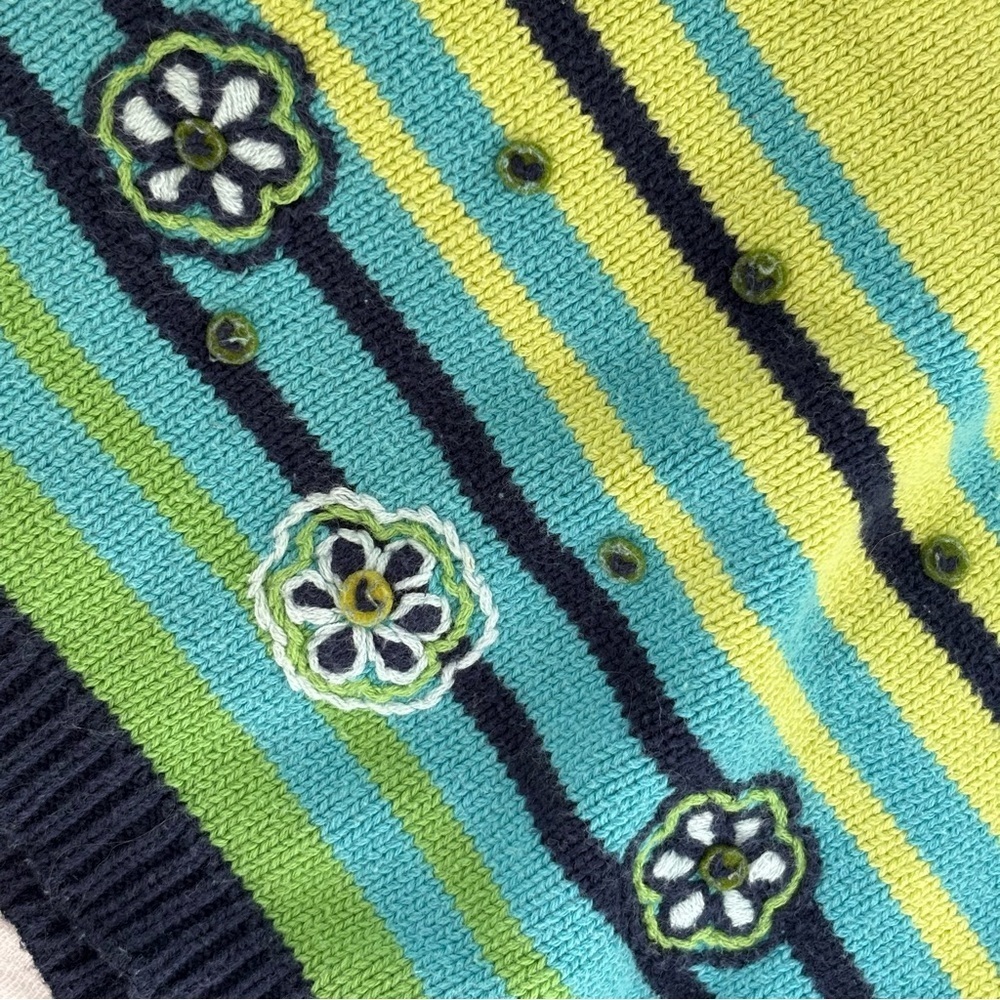⭒ 18-24M Gusti Unique Knit Dress Floral Embroidered Long Sleeves with Bird ⭒ - Picture 3 of 11